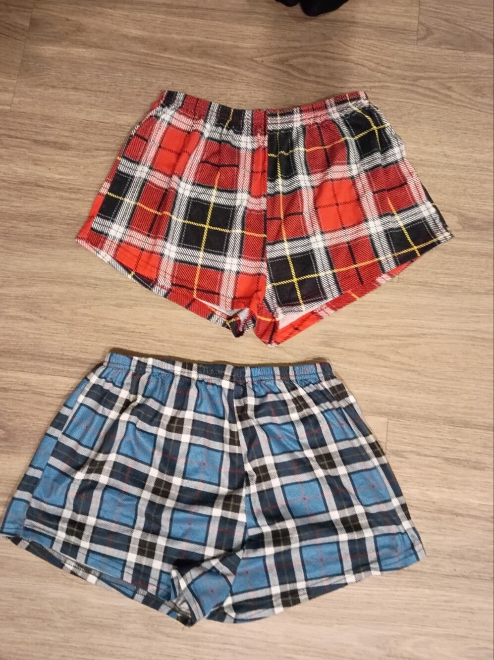 Women's  Sleep Plaid Shorts - Red and Blue